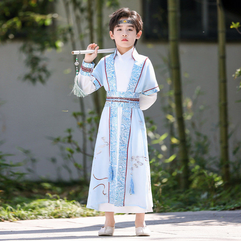 汉服男童2026新款夏季薄款古装演出服国学服唐装帅气古风服装