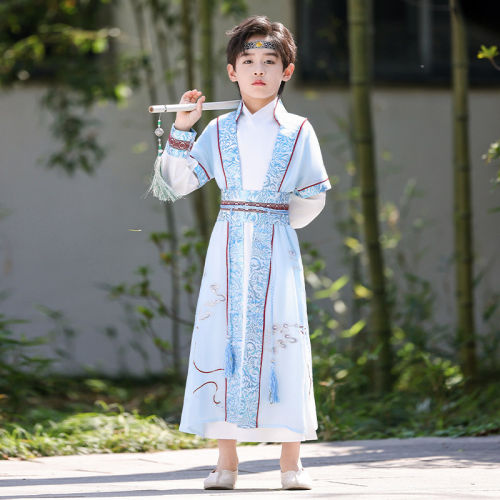 汉服男童2026新款夏季薄款古装演出服国学服唐装帅气古风服装