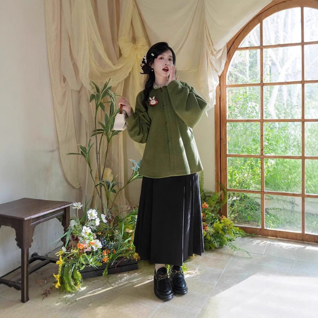 花朝记[初冬]立领弓袋袖对襟短袄明制汉服松紧马面裙日常秋冬女款,女装/女士精品,汉服套装,淘宝优惠券,粉丝福利购,淘宝优惠卷