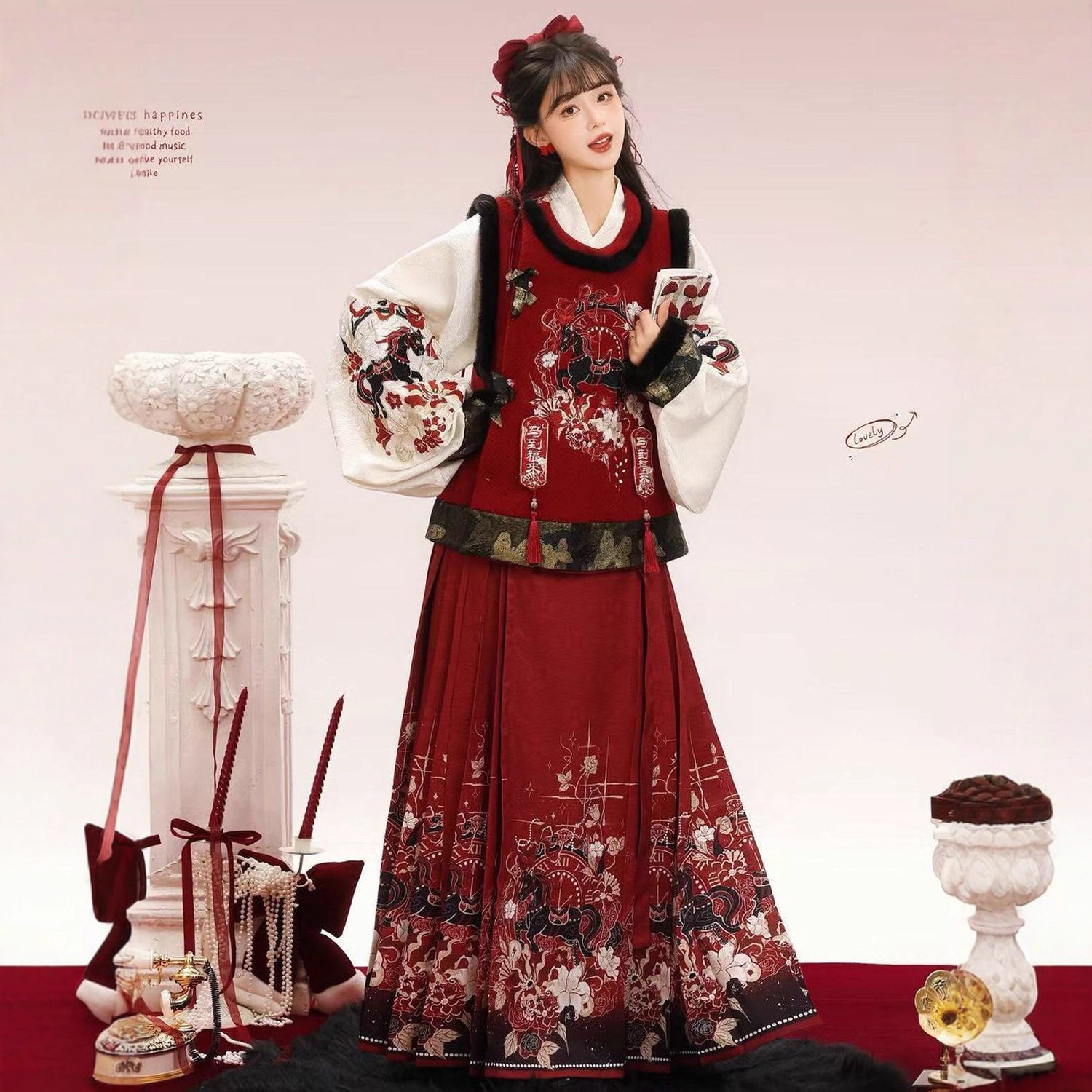 原创汉服女2026新款明制国风拜年服马面裙冬季日常通勤汉元素套装