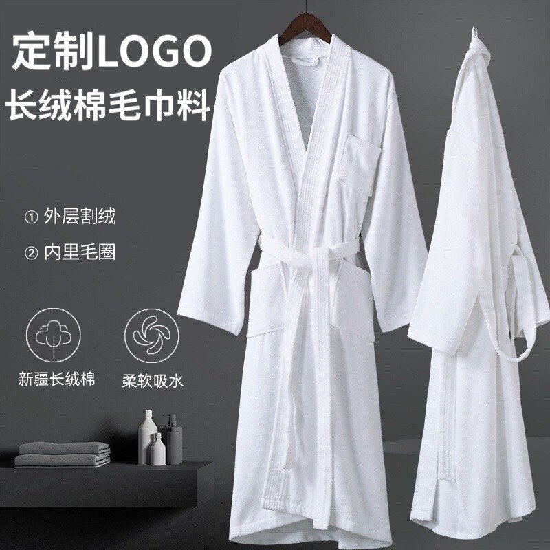 五星级酒店专用浴袍女纯棉成人毛巾料男秋冬加厚睡衣美容院睡袍