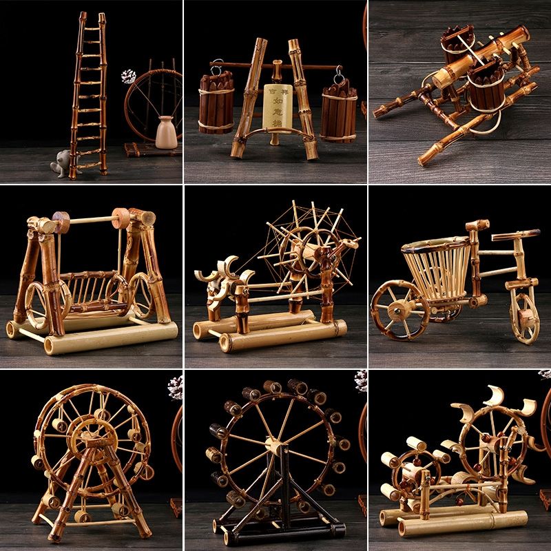 竹编工艺品摆件创意家居饰品客厅酒柜电视柜装饰品办公室桌面摆设