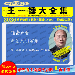 王一锤锤击正骨中医视频全套合集零基础从入门到精通学习