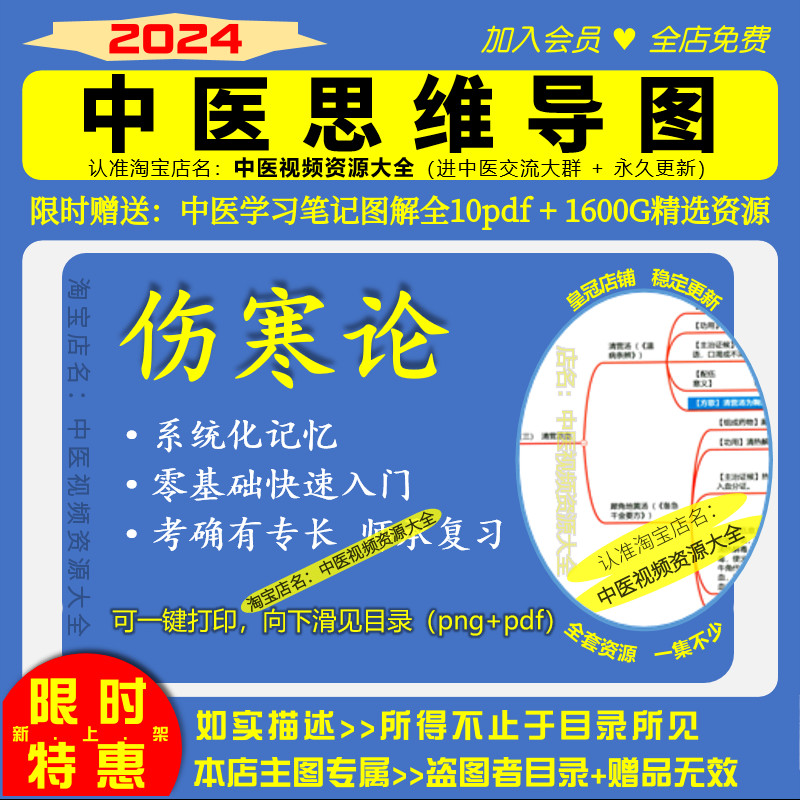 中医伤寒论思维导图全套自学习执业助理确有专长师承学习指引