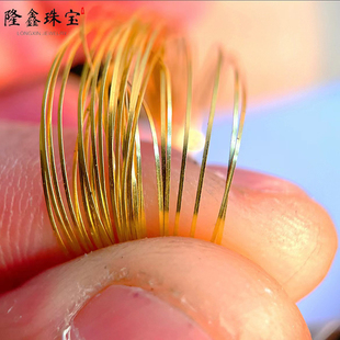 24k扁金丝金线999纯金金线长方形木头掐丝蜜蜡菩镶嵌绿松石搓金