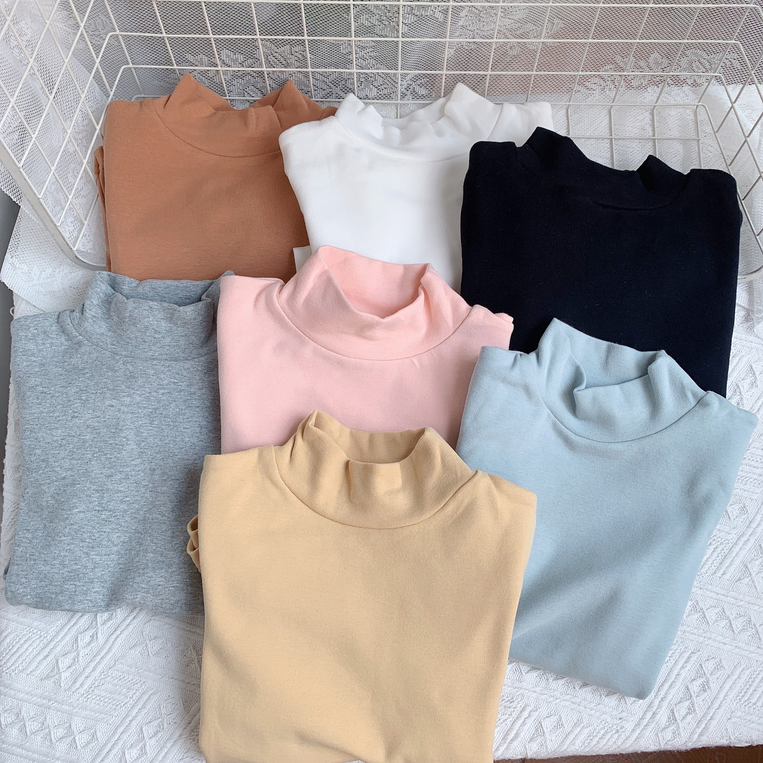 秋冬季男女童纯棉磨毛厚打底衫裤