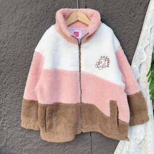 撤柜579少女生羊羔绒外套加厚保暖开衫棉服秋冬季新时尚洋气大童