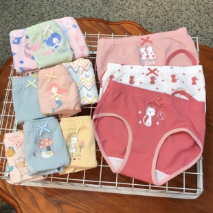 100-160码不夹PP A类纯棉抗菌女童三角内裤 可爱柔软小中大童内裤