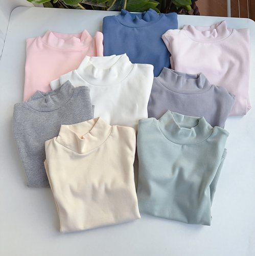 A类半高领长袖打底衫厚实磨毛