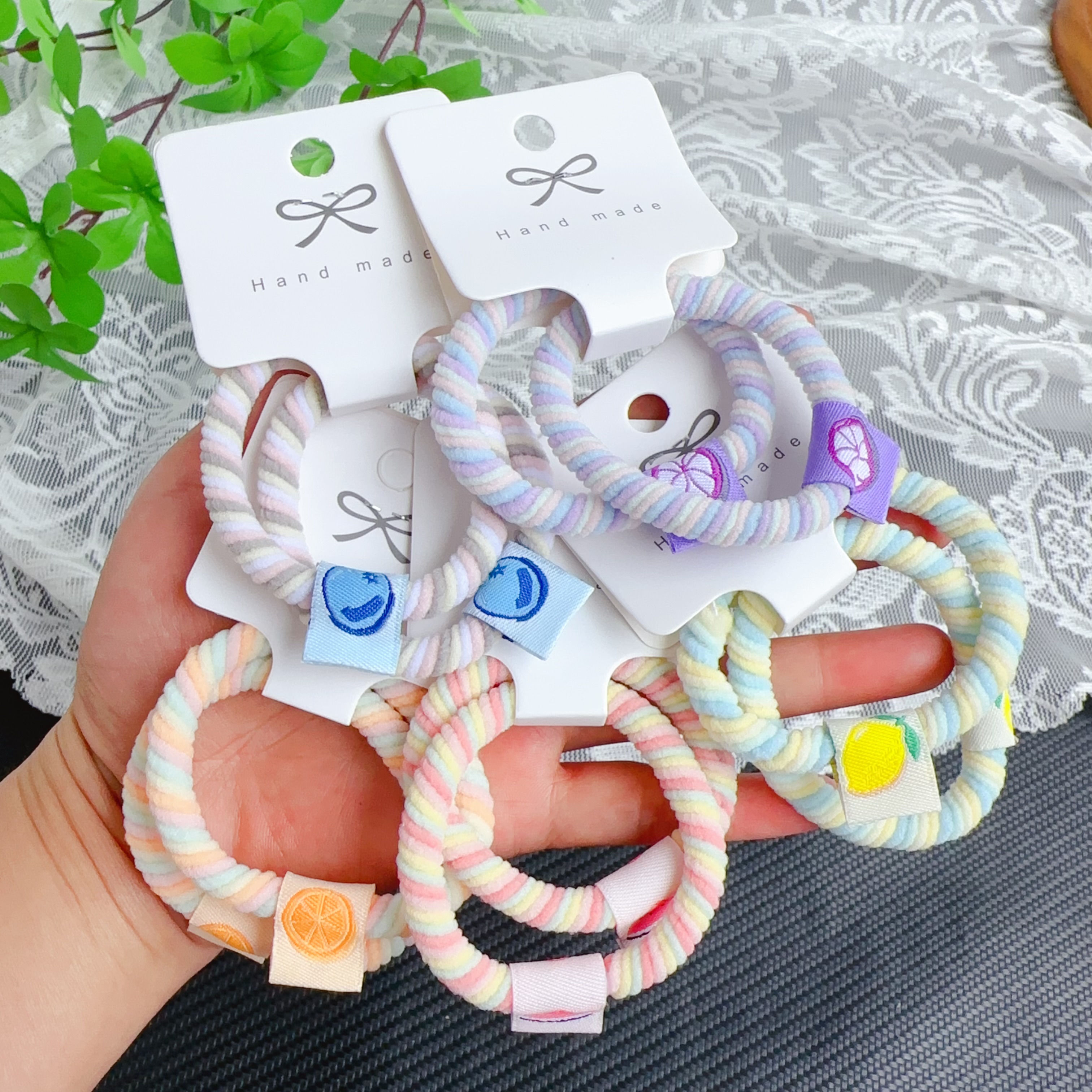 2根装~女孩子扎马尾高弹力皮筋儿童糖果色百搭发圈不伤发头绳耐用