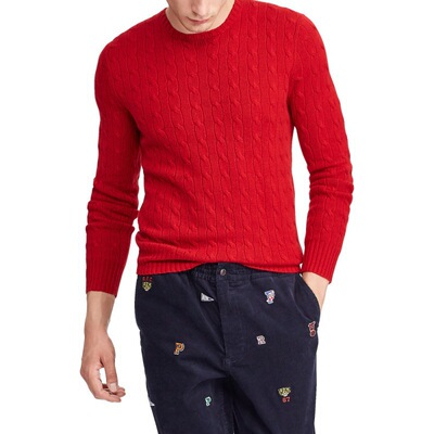 纯棉粗针麻花男毛衣透气