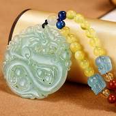 禄星和田玉翡翠吊坠碧玉青玉牌玉坠项链专享