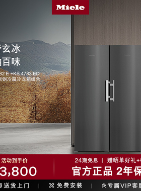美诺Miele官方独立式冷藏冷冻冰箱套装黑色KS4783+FNS4782 E bst