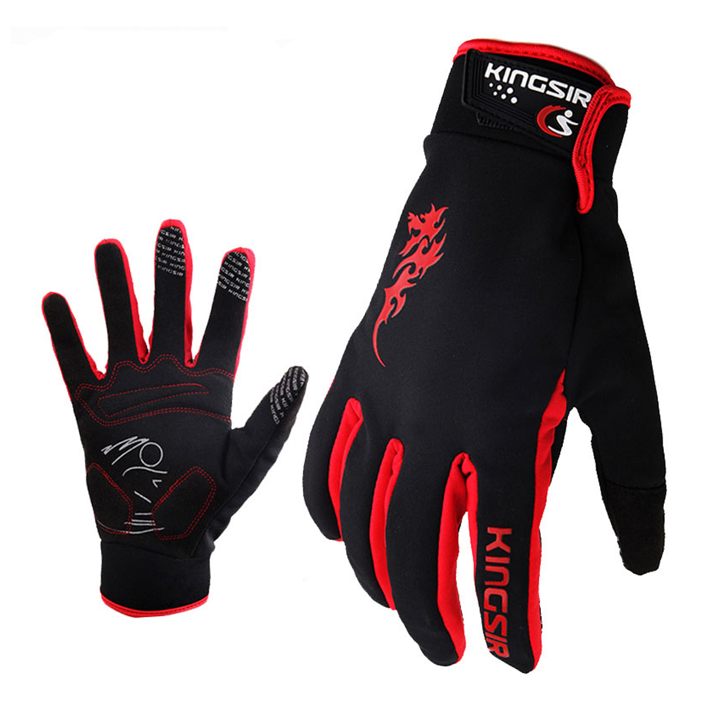 kingsir骑车手套触屏防风保暖