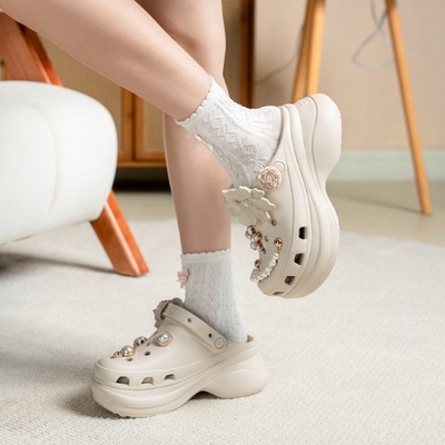 Crocs/卡骆驰 Classic BAE Clog小鲸鱼厚底增高洞洞鞋 214482-2MC