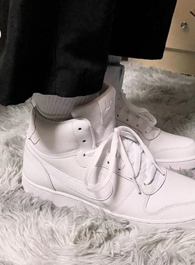 耐克NIKE EBERNON MID高帮复古简版黑白空军休闲板鞋AQ1773-100