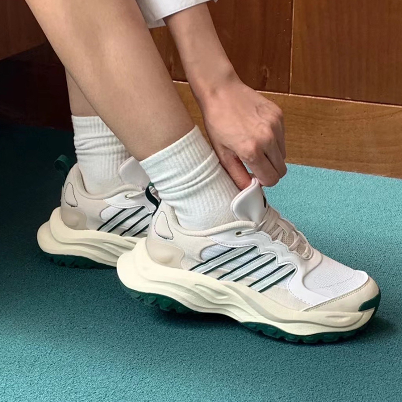 阿迪达斯adidas 2025男女运动鞋 MAXXWAVY 白绿跑步鞋 IF8748