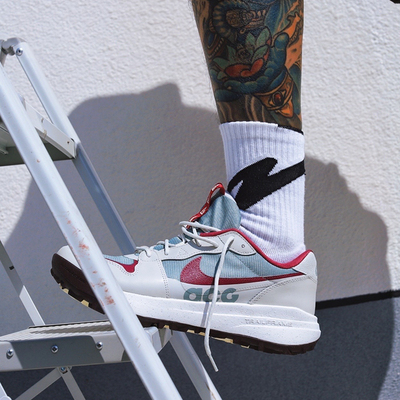 Nike ACG Lowcate 减震防滑耐磨 户外 休闲鞋 米色/紫色