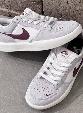 耐克NIKE SB FORCE 58 新款灰白男女翻毛皮运动板鞋 CZ2959-004