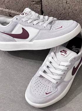 耐克NIKE SB FORCE 58 新款灰白男女翻毛皮运动板鞋 CZ2959-004