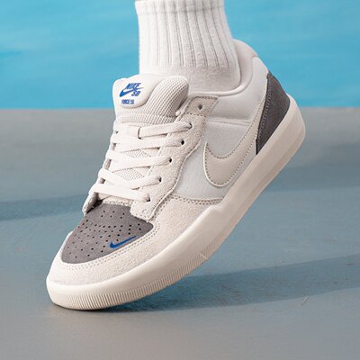 耐克NIKE SB FORCE 58 新款灰白男女翻毛皮运动板鞋 CZ2959-004