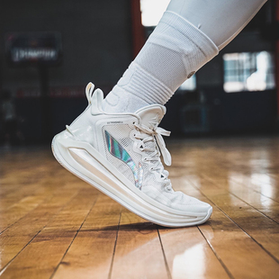 女减震运动鞋 白珍珠beng低帮专业实战球鞋 男 男鞋 李宁利刃3篮球鞋