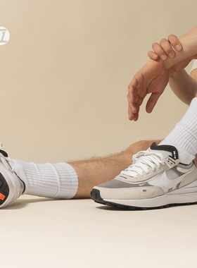 耐克NIKE WAFFLE ONE小SACAI男女灰白色复古休闲跑步鞋DC2533-101