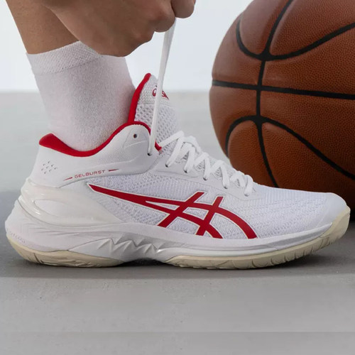 亚瑟士/ASICS GEL-BURST 28 白红减震耐磨男子运动篮球鞋1063A089