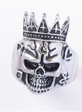 骷髅头男士朋克风钛钢戒指
