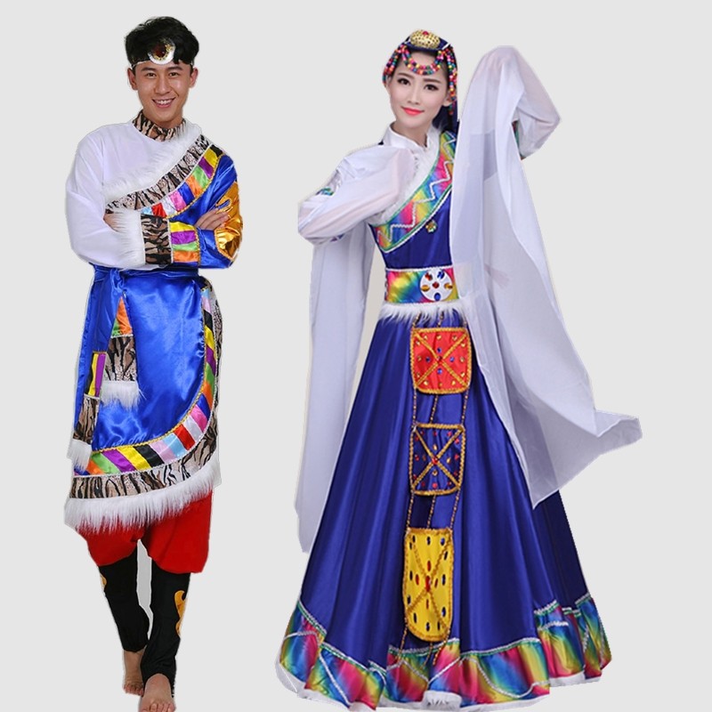 藏族女装舞蹈服饰民族藏族舞台表演服装臧族女藏族大摆裙民族服饰