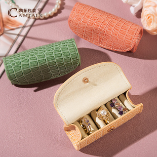 2024法式迷你首饰盒收纳盒 耳环耳钉便携 手饰品收纳盒精致戒指包