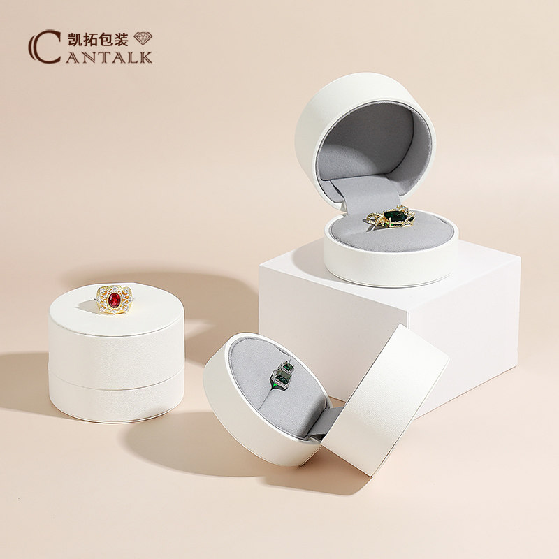 凯拓圆形戒指盒子高档带礼盒图片