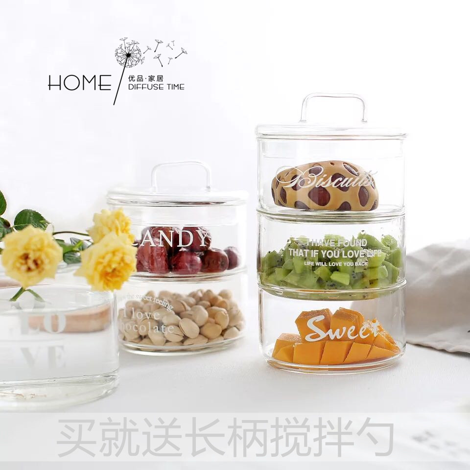 ins款 简约耐热玻璃碗 小号带盖碗 水果甜品沙拉碗零食蜜饯收纳罐在类目 餐饮具, 保鲜容器/保鲜器皿, 保鲜盒中 - 来自Buy2taobao.com提供专业的淘宝代购服务