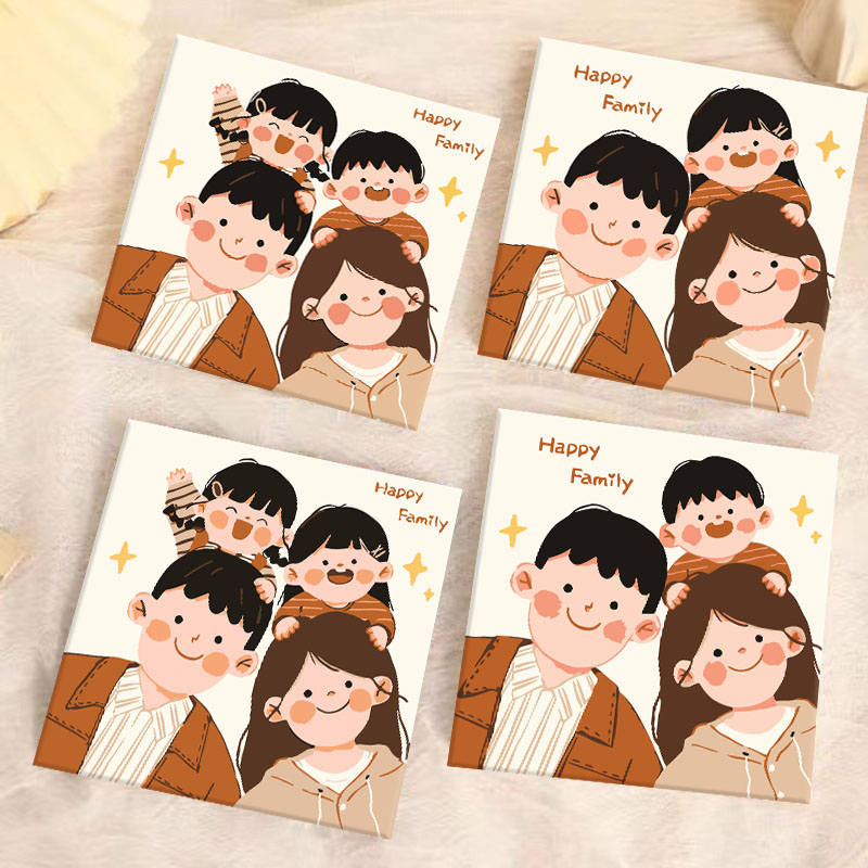 全家福数字油画diy填色手绘油彩充填卡通儿童动漫学生涂鸦挂画