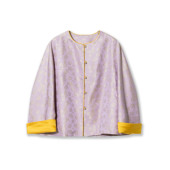 国风复古满分桑蚕丝宋锦外套H25076 紫色新中式 冰裂梅