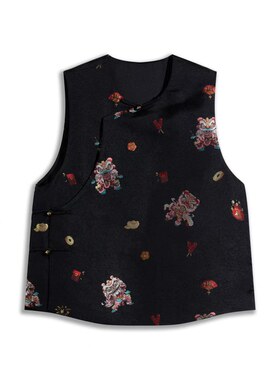 【粉红粉丝专享】【醒狮】新中式老宋锦中国风常规款马甲H25352