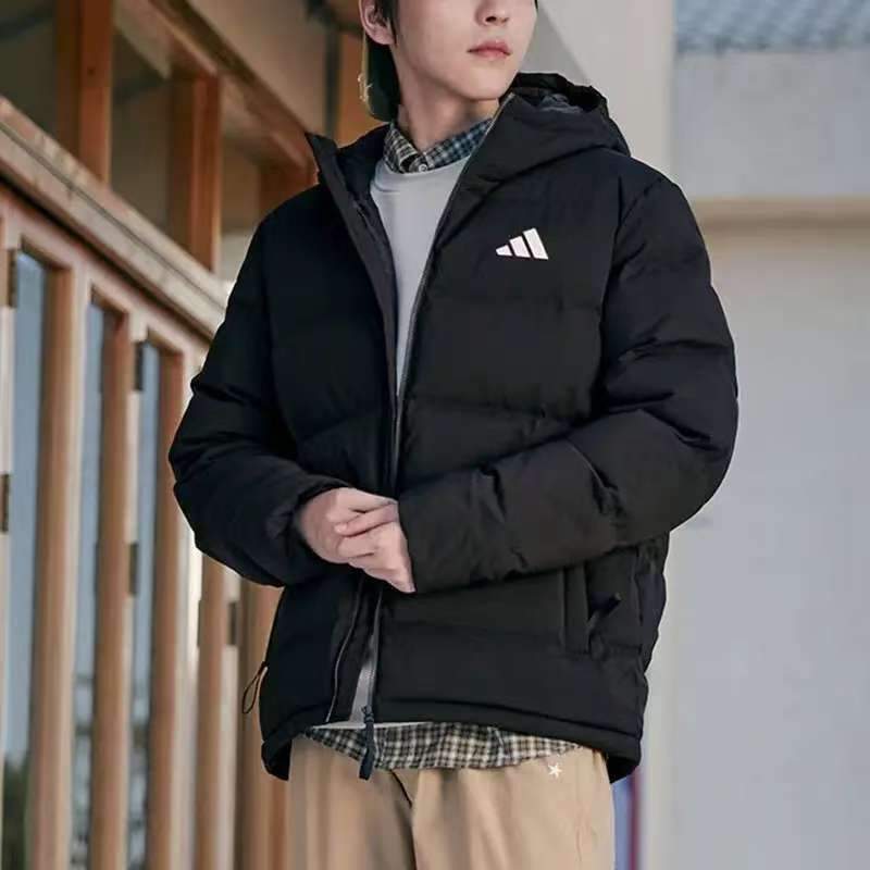 阿迪达斯连帽羽绒服男款