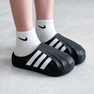 Adidas/阿迪达斯 originals MULE 贝壳头拖鞋男女同款 黑白IG8277