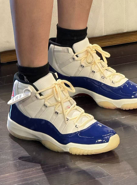 Nike/耐克Air Jordan 11 Retro耐磨高帮篮球鞋男款蓝色IH0296-400
