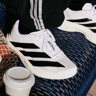 Evo Adizero 阿迪達斯 JH6206 男子競速緩震跑步鞋 白黑 Adidas