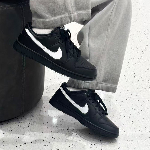 Nike/耐克Dunk Low 耐克男子复古休闲低帮运动板鞋黑白IB3079-100