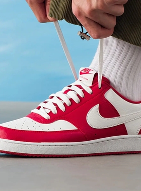 Nike/耐克 Court Vision 防滑耐磨低帮板鞋 男款白灰HM9862-002