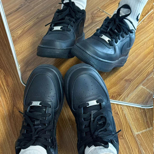 纯黑DH2920 Nike 1合成革复古休闲低帮儿童板鞋 Force 001 耐克Air