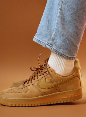 Nike耐克 Air Force 1 AF1空军一号小麦色情侣休闲板鞋CJ9179-200