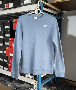 Reebok锐步男子运动休闲刺绣LOGO加绒保暖圆领卫衣套头衫GR9195