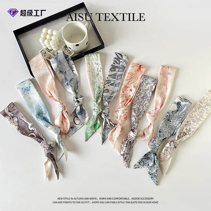 26字母飘带丝巾斜纹发带绑包手柄装饰绑手长条丝巾超装饰领巾腰带