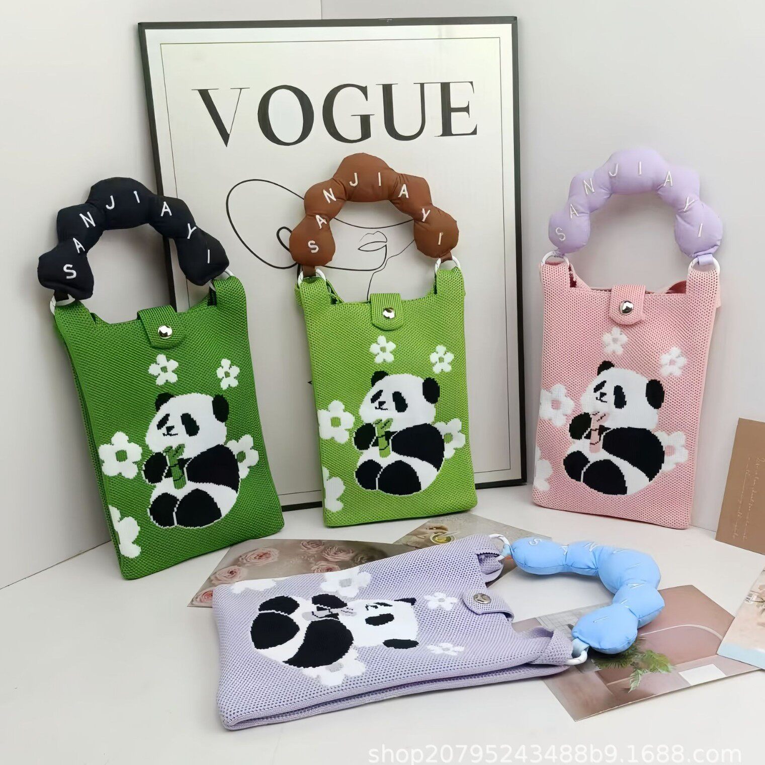 成都熊猫爷爷国风潮流针织手机包日常小巧可爱斜挎小方包单肩包,箱包皮具/热销女包/男包,手机包,淘宝优惠券,粉丝福利购,淘宝优惠卷