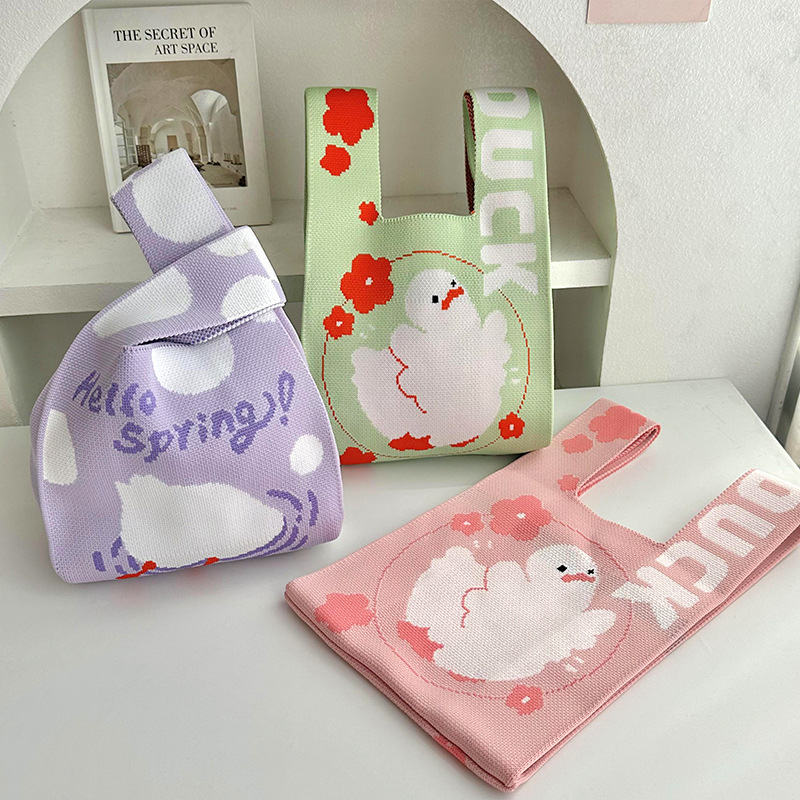 针织手拎大容量马甲包伴手礼袋