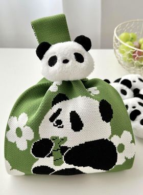 毛绒公仔熊猫挂件大白熊猫可爱包包装饰卡通创意少女配件发卡发饰