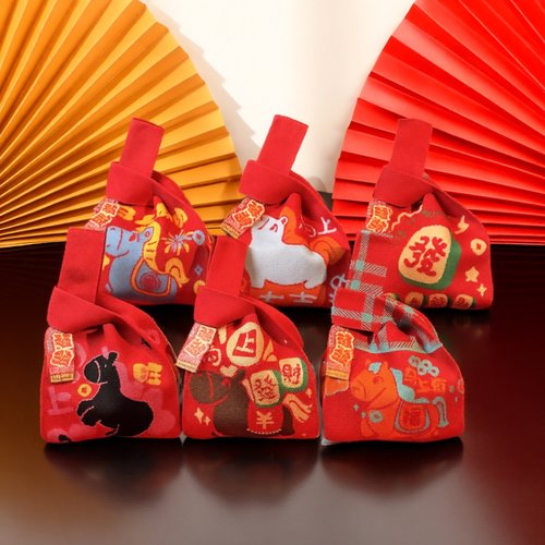 马年手提针织包公司伴手礼袋喜庆